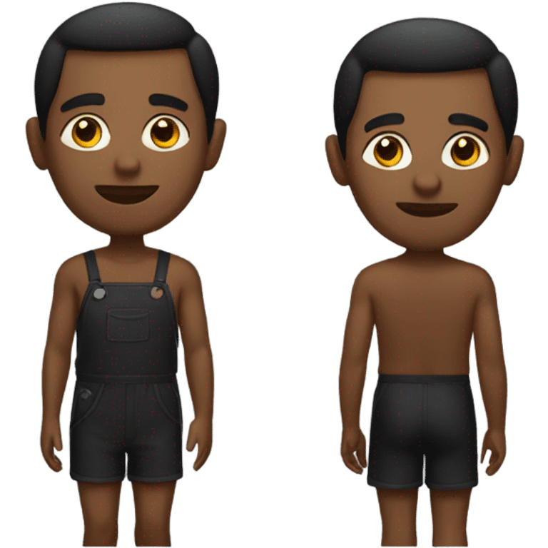 Man with bare legs wearing short black smock emoji