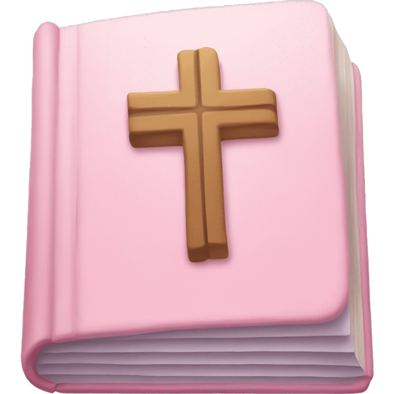 Pastel pink book with cross emoji