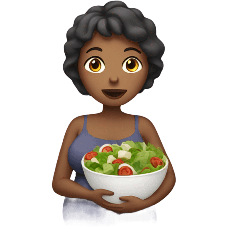 pregnant woman with salad emoji