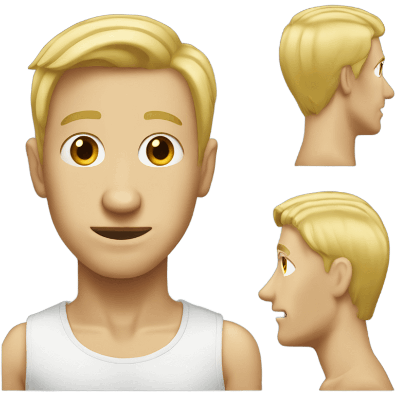 Tall skinny head blond hair big nose man emoji