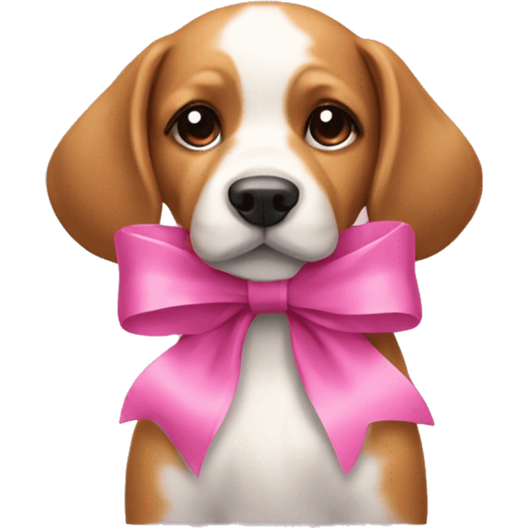 Dog with a pink bow  emoji