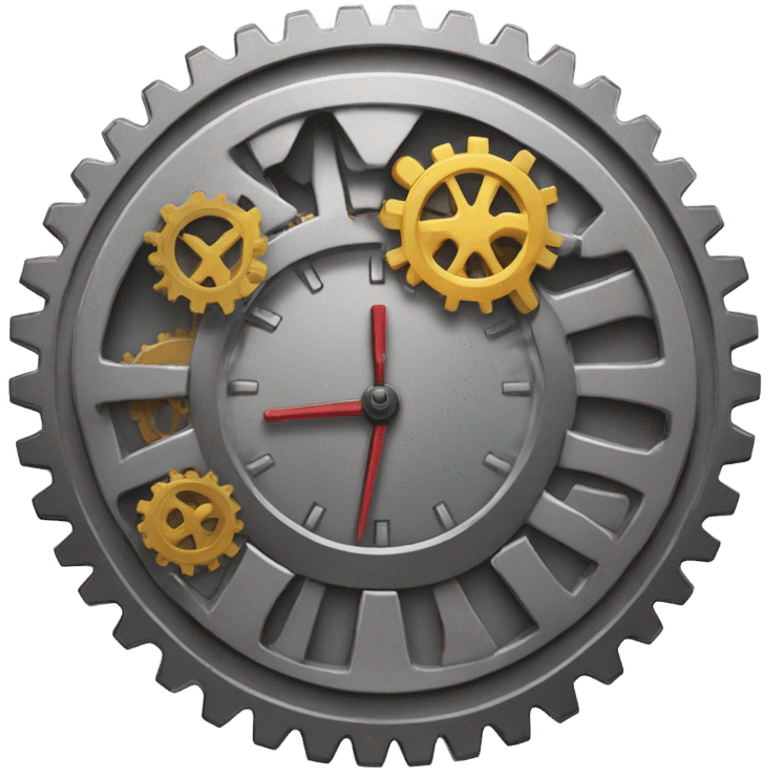 clock coin background with gear in center emoji