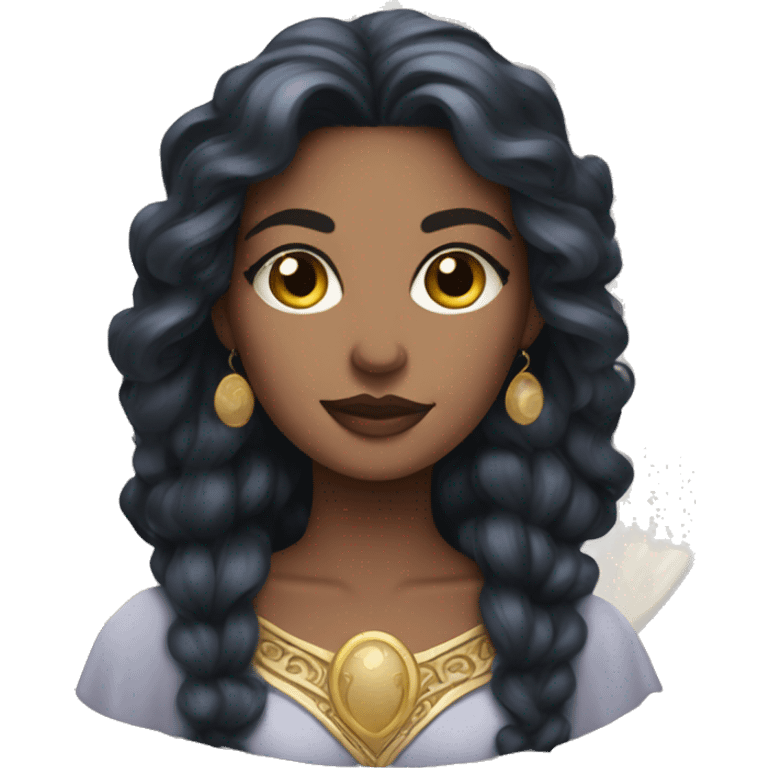 Brunette moon goddess emoji