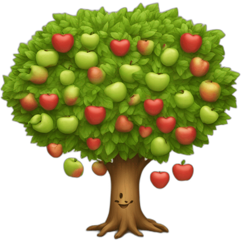 Tree with Apples and hearts emoji