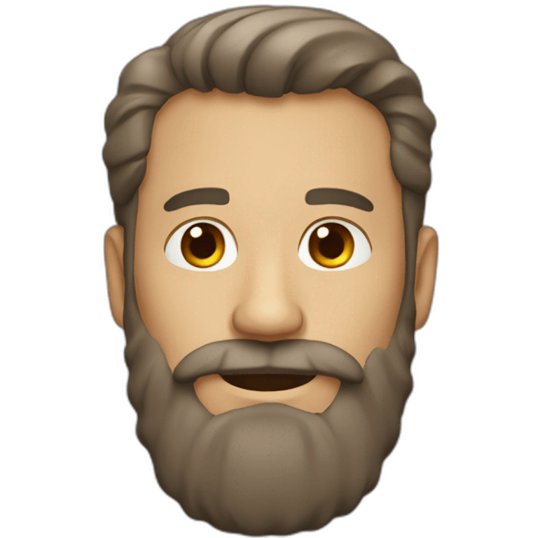 man with a beard, not old, brown hair emoji