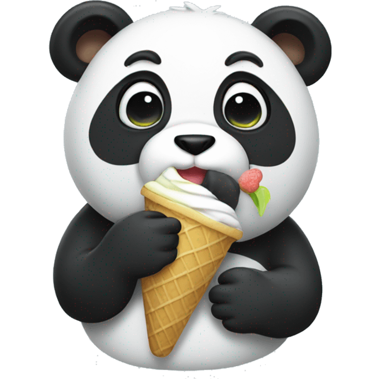 Panda eating ice cream emoji