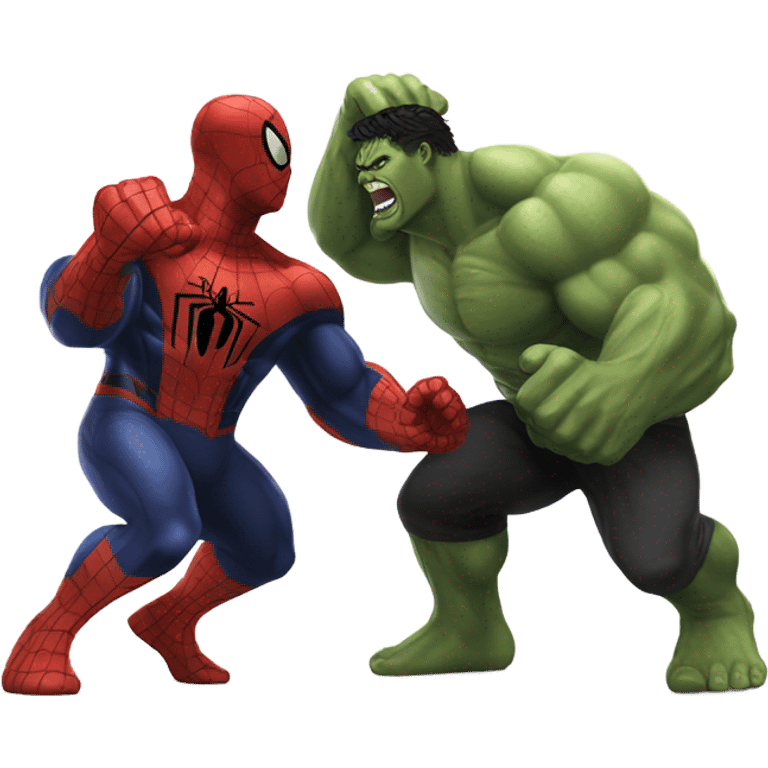 Spiderman fight hulk and thanos emoji