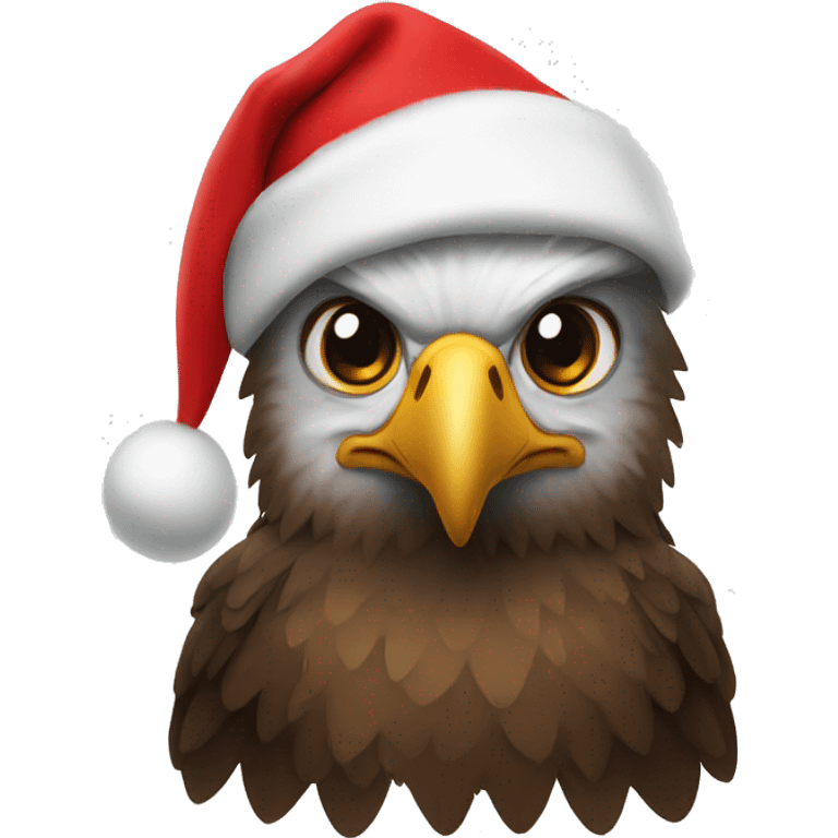 Eagle with Christmas Hat emoji