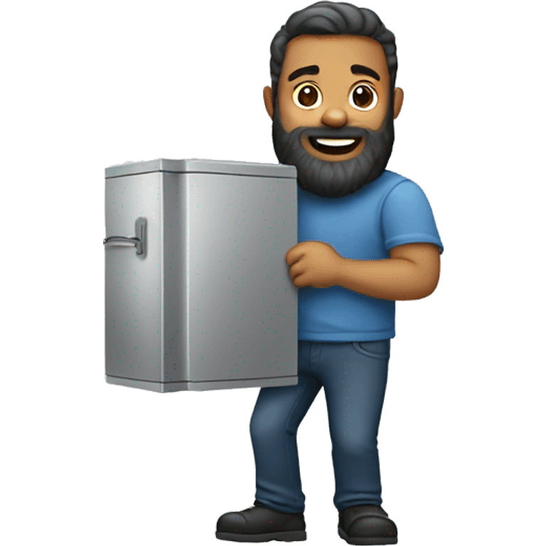 Bearded man carrying a refrigerator  emoji