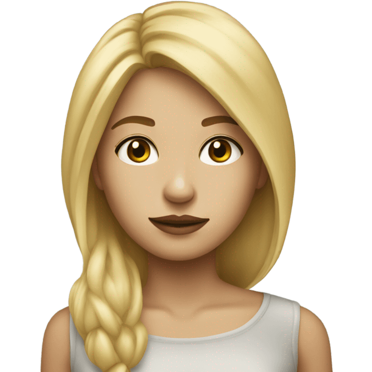 blonde girl portrait looking straight emoji