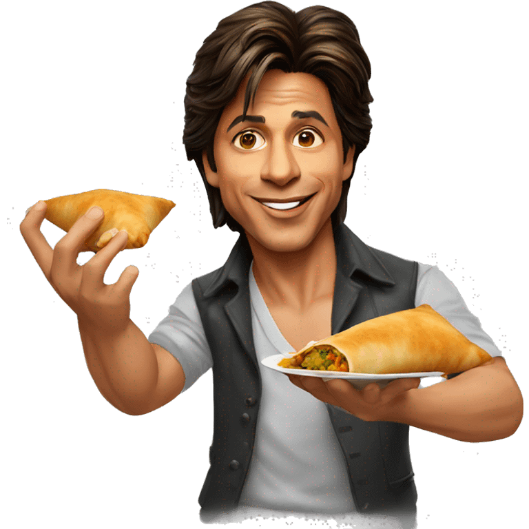 Shah rukh khan holding samosa emoji