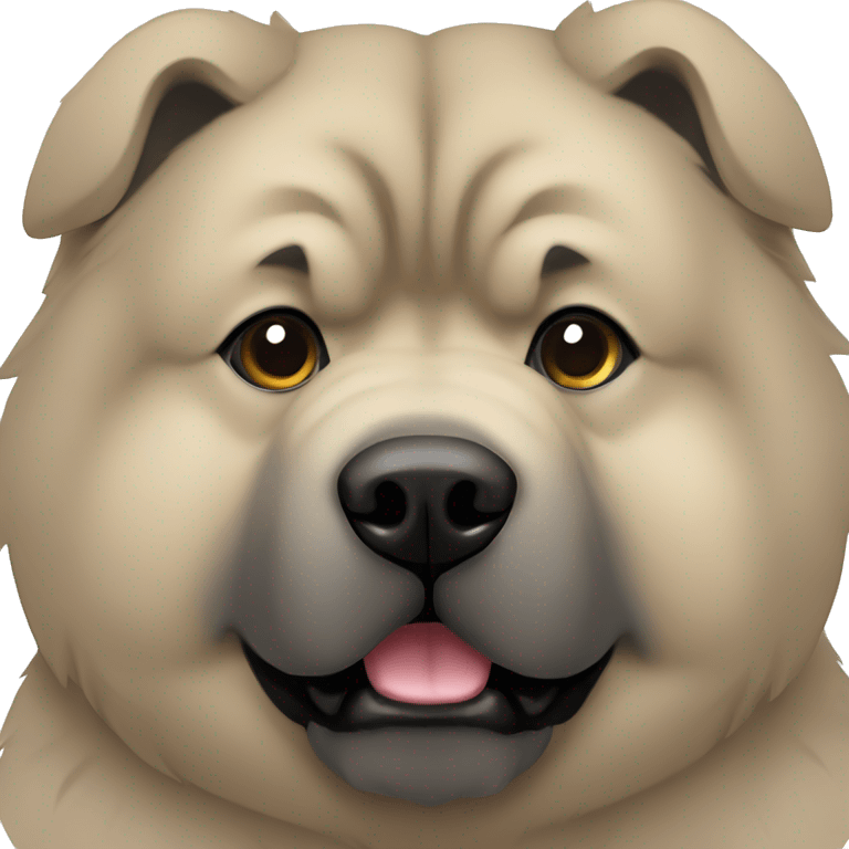 Beige grey chow-chow black muzzle emoji