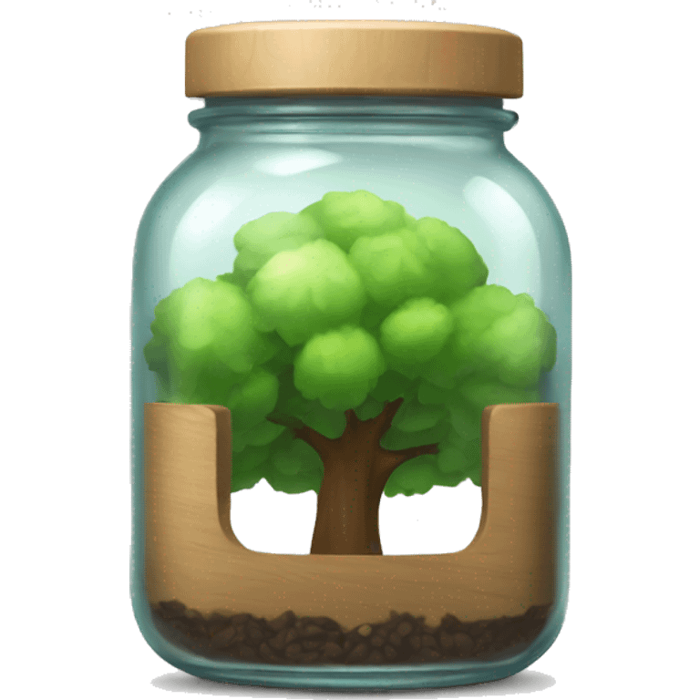 Glass jar organizing with tree lock emoji