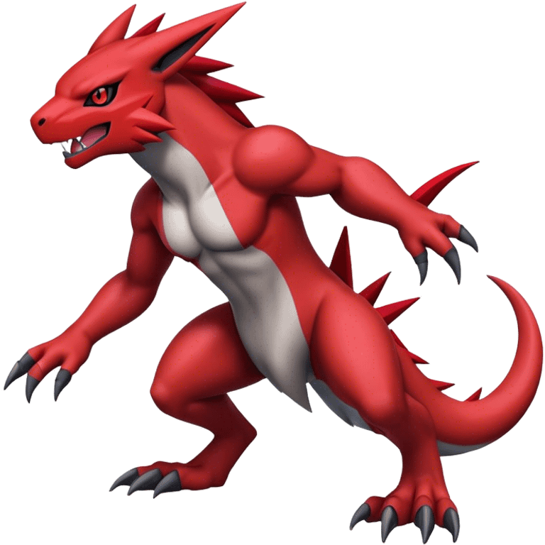 Edgy Cool Beautiful Guilmon-Zoroark, full body emoji