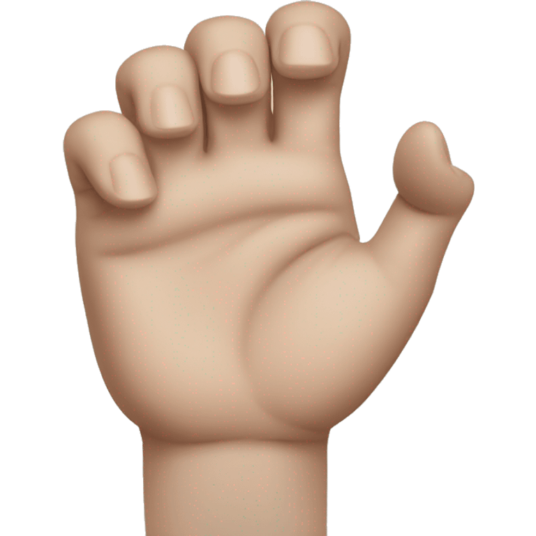 un símbolo de mano... entrelaza sus dedos y pone su pulgar en la mano emoji