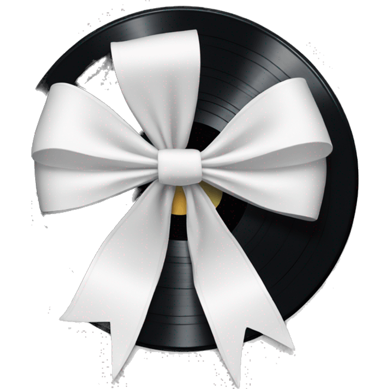 vinyl record with white bow emoji