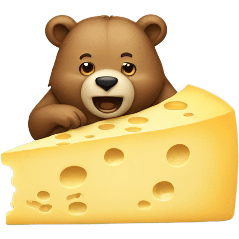 Bear eating cheese emoji