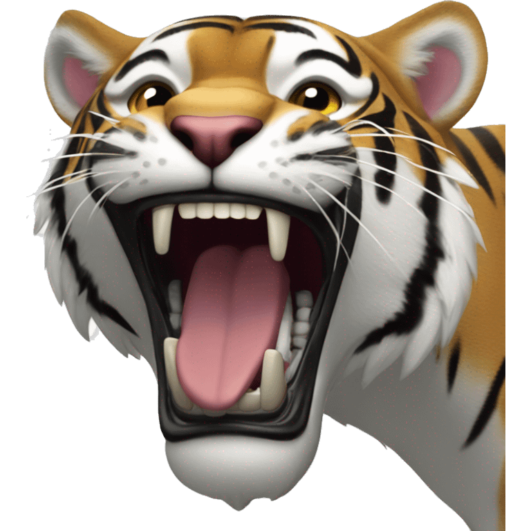 tigre bleu avec une pancarte "RAWR !" emoji