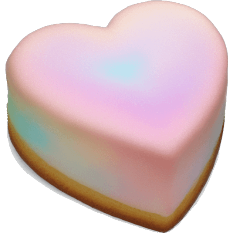 Iridescent heart shaped cake emoji