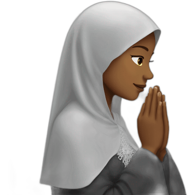 Praying woman wearing mantilla emoji