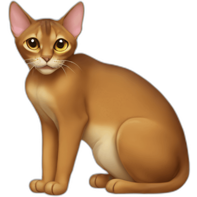 Abyssinian cat drinking a emoji