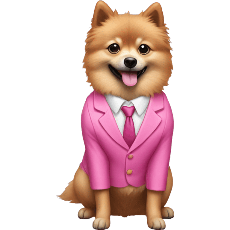 Spitz in a pink suit emoji