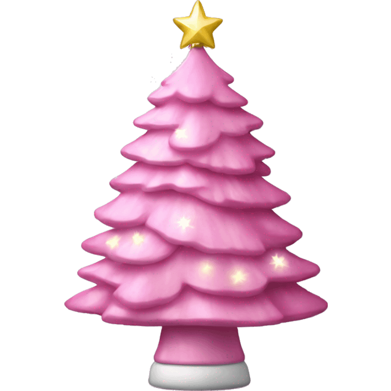 starLight Pink Christmas tree with white bows emoji