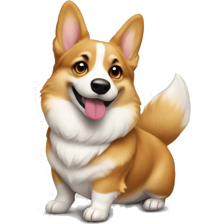 Corgi playing turkish game 101, okey emoji