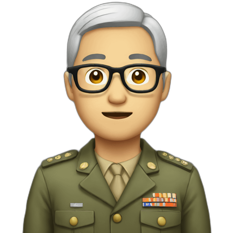 Former Japanese soldier wearing glasses emoji