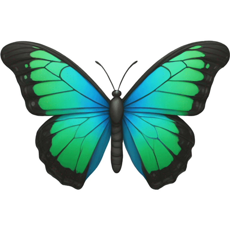 Blue and green butterfly emoji