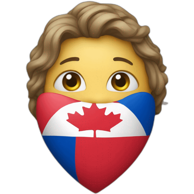 Coeur devant un drapeau de la coree emoji