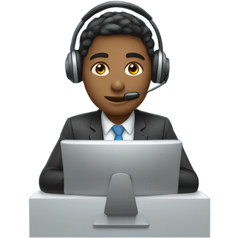 employee of a call center wearing headset emoji