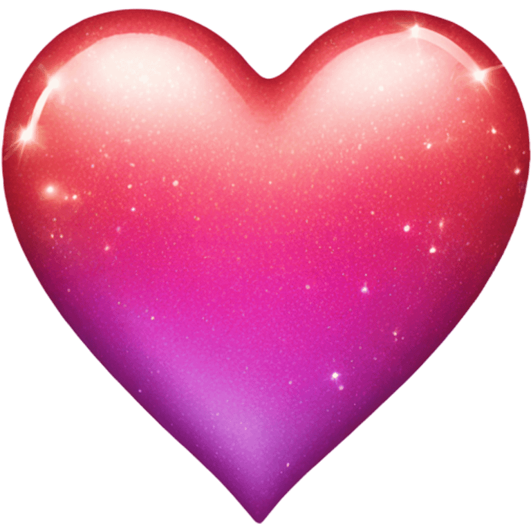 Glossy ombré  heart with sparkles emoji