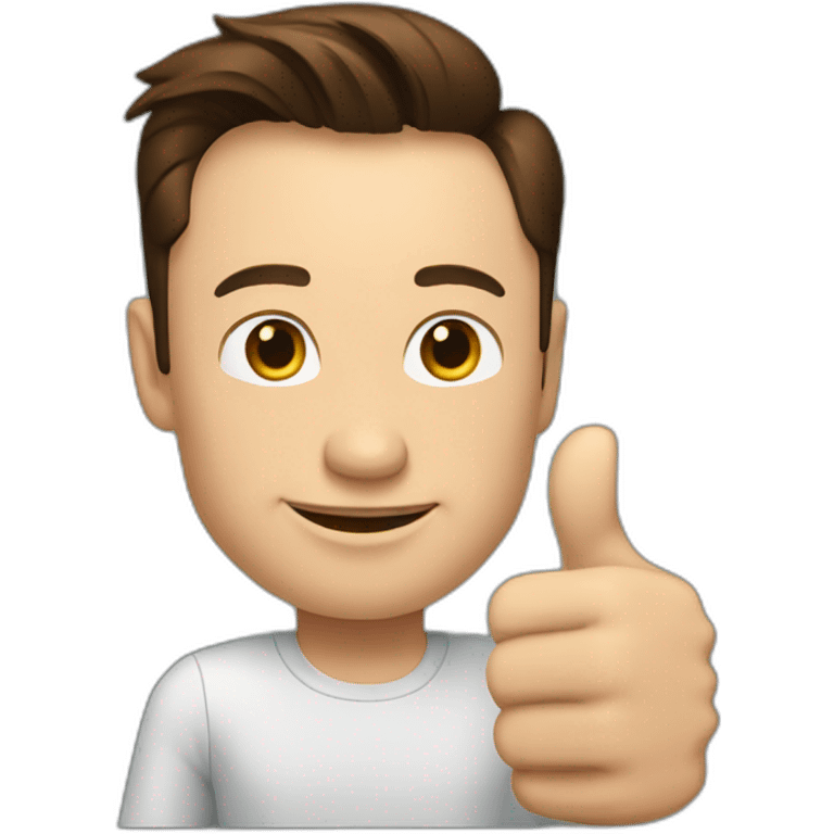 elon musk shows thumb up emoji