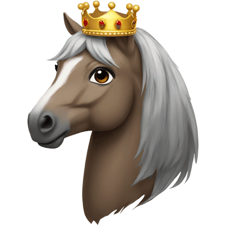 Horse with a crown on emoji