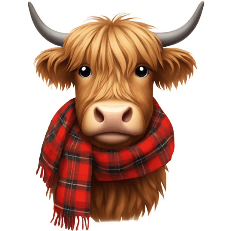 Highland cow in red plaid  emoji