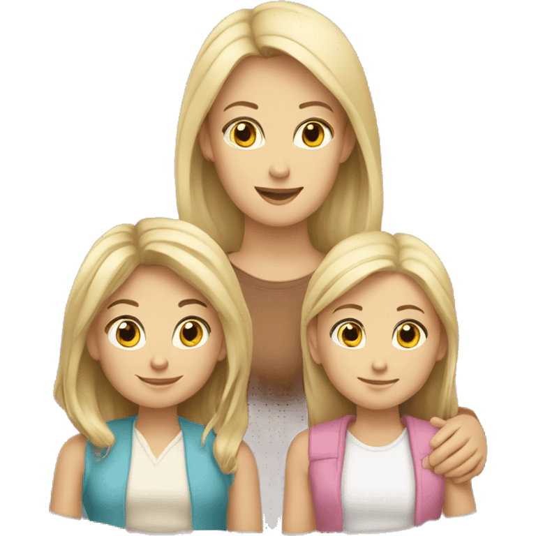 caucasian family of four 2 daughters  emoji