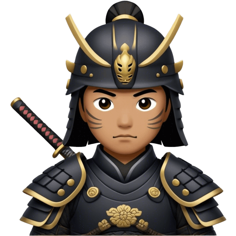 A samurai in pitch-black armor emoji