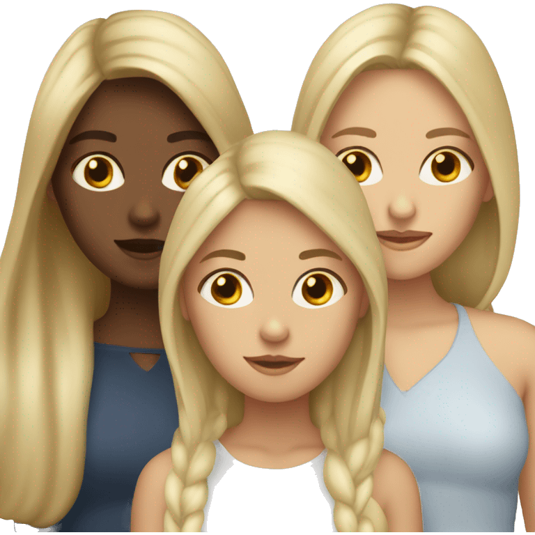 three sisters, one is blonde, the other 2 are brunette twins emoji