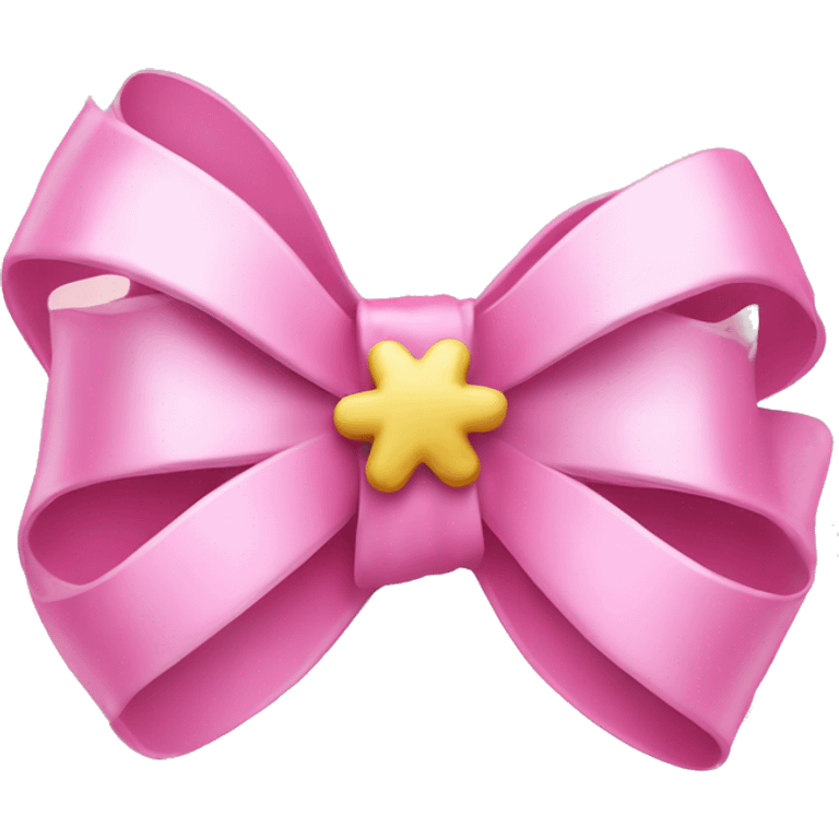 Pink bow with snow flake emoji