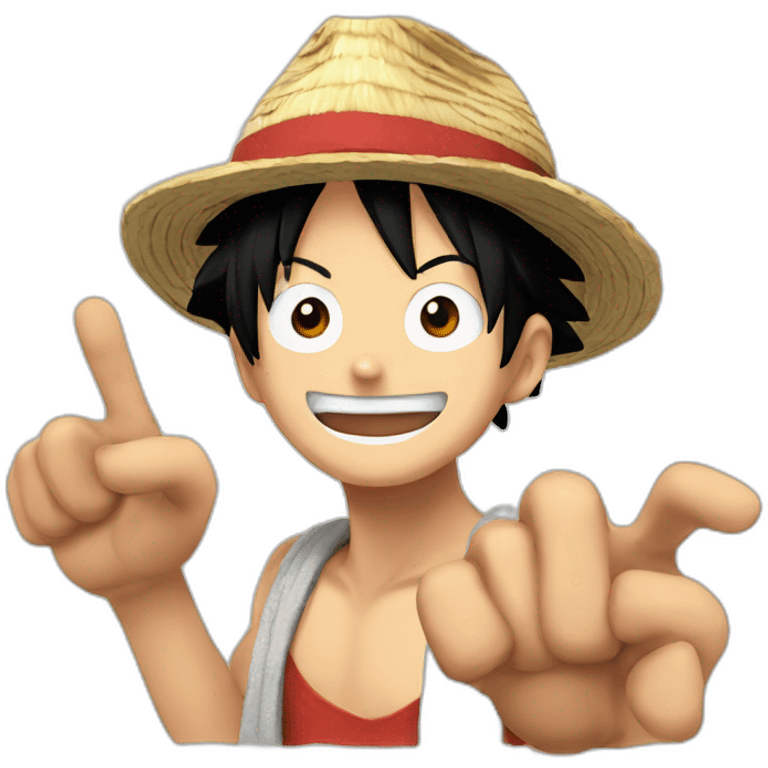 Luffy Say hi hand up emoji