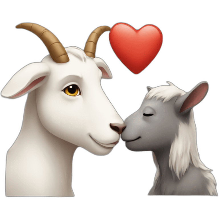 a goat and bear kissing emoji