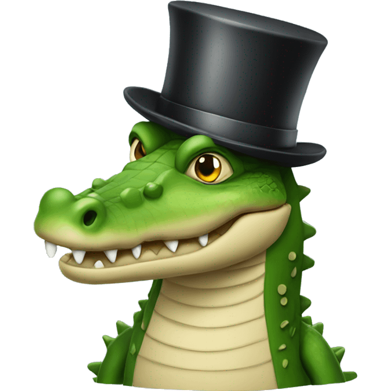 Crocodile with a top hat emoji