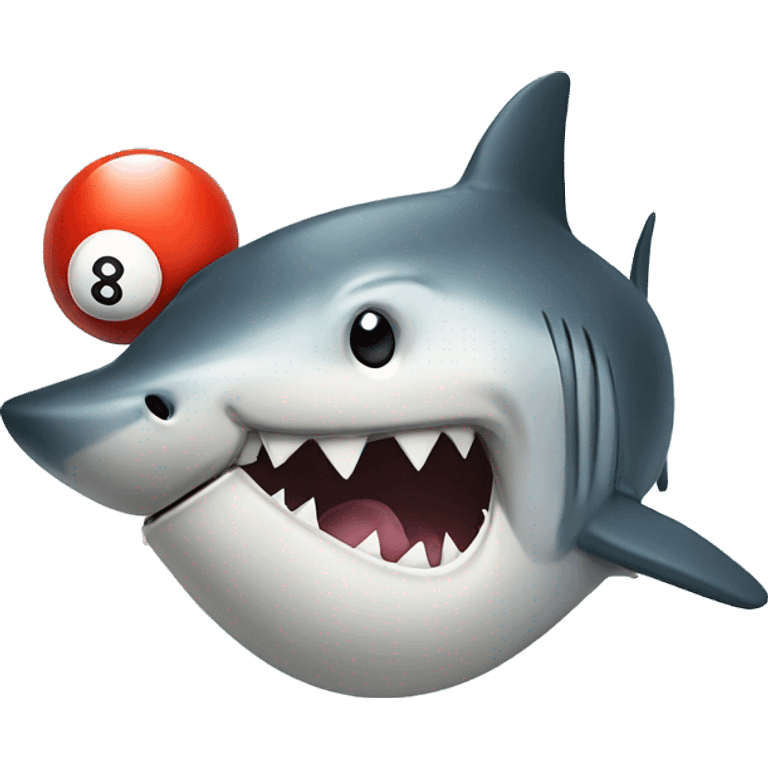 Shark with 8 ball in mouth emoji