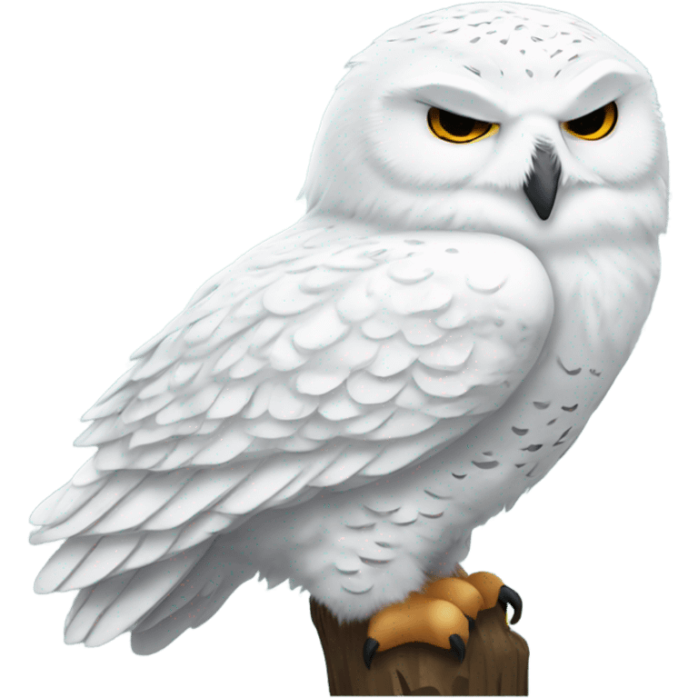 Snowy owl sleeping emoji