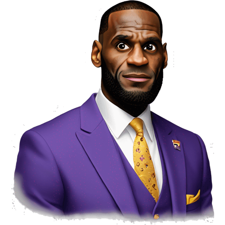 Lebron james on a very high White contrast back ground emoji