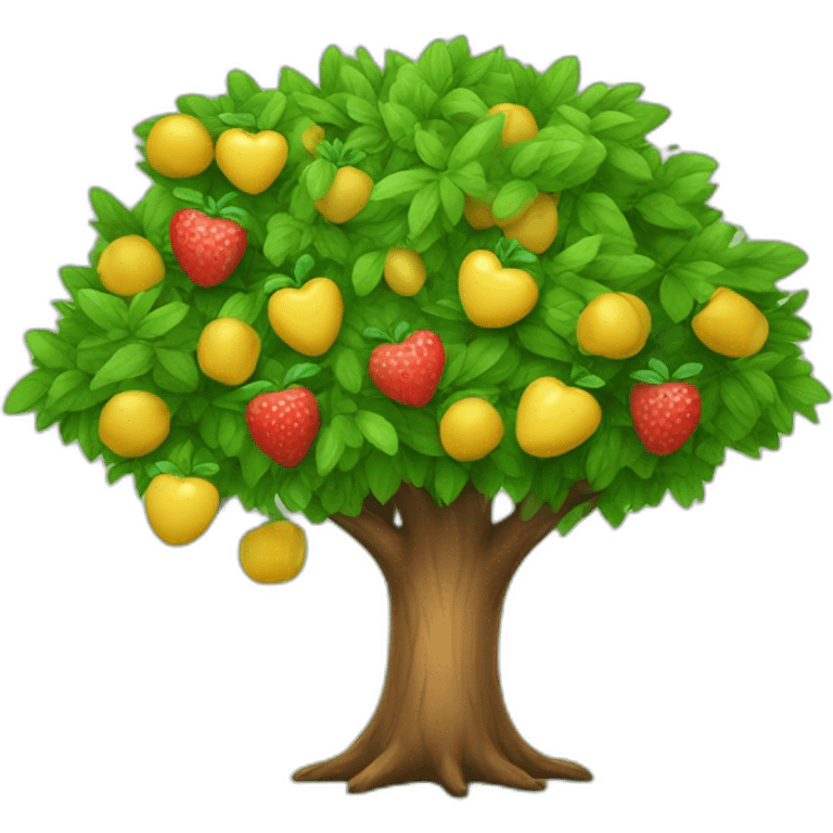 A tree whith heart fruits emoji