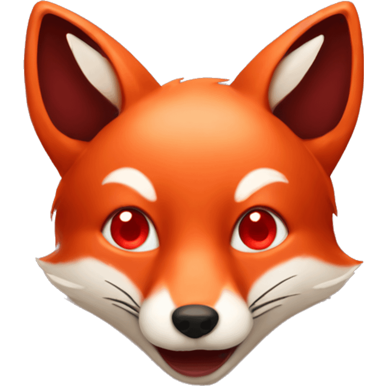 dark red fox face with tiny red heart instead of eyes emoji