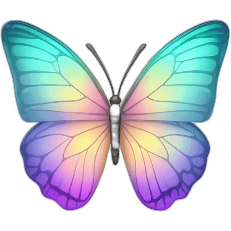 Shiny Pastel Gradient Hue Iridescent Crystal Butterfly emoji