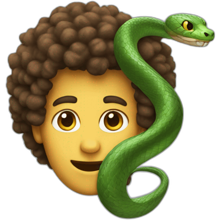 snake with afro hair emoji